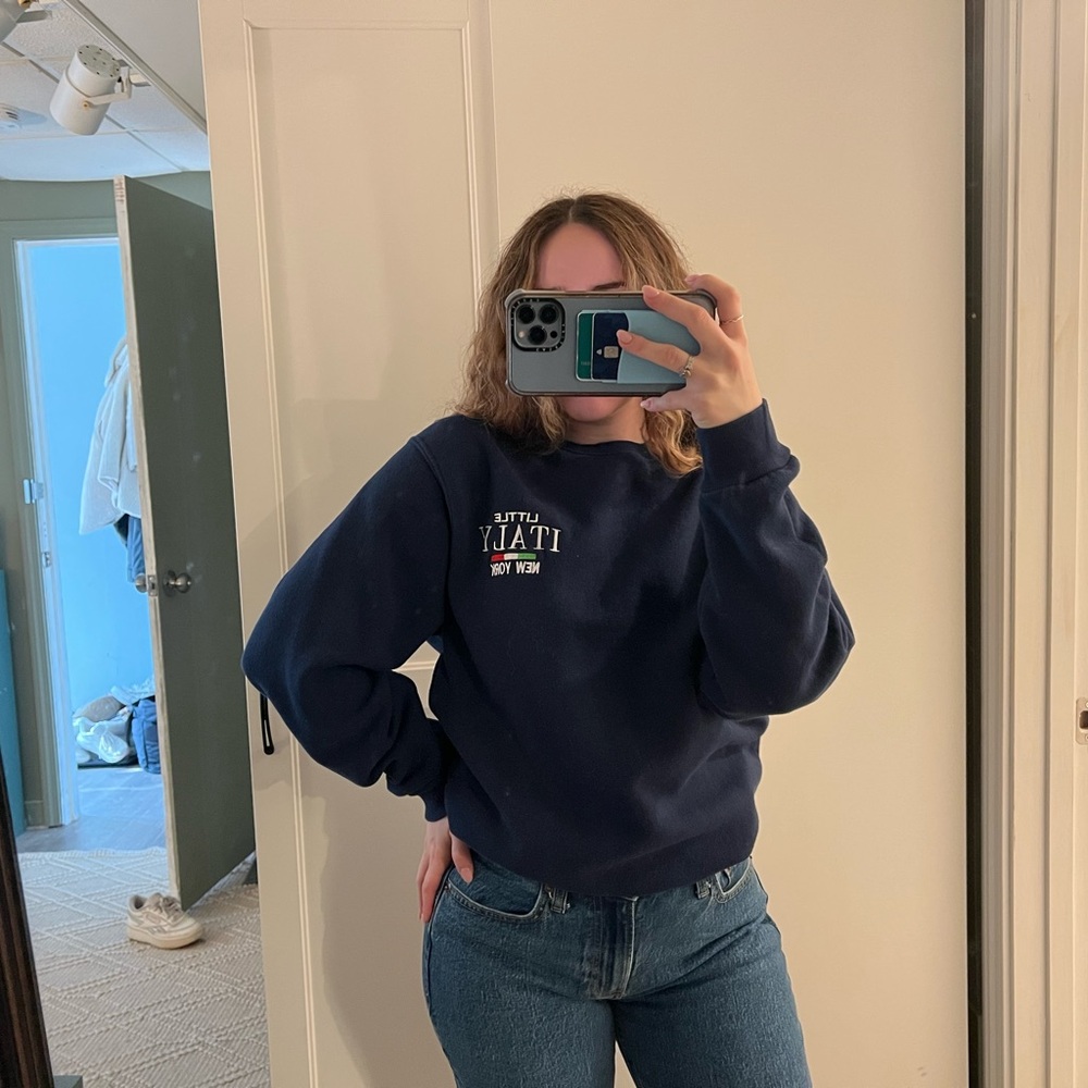 Little Italy New York Vintage Navy Crewneck Sweatshirt